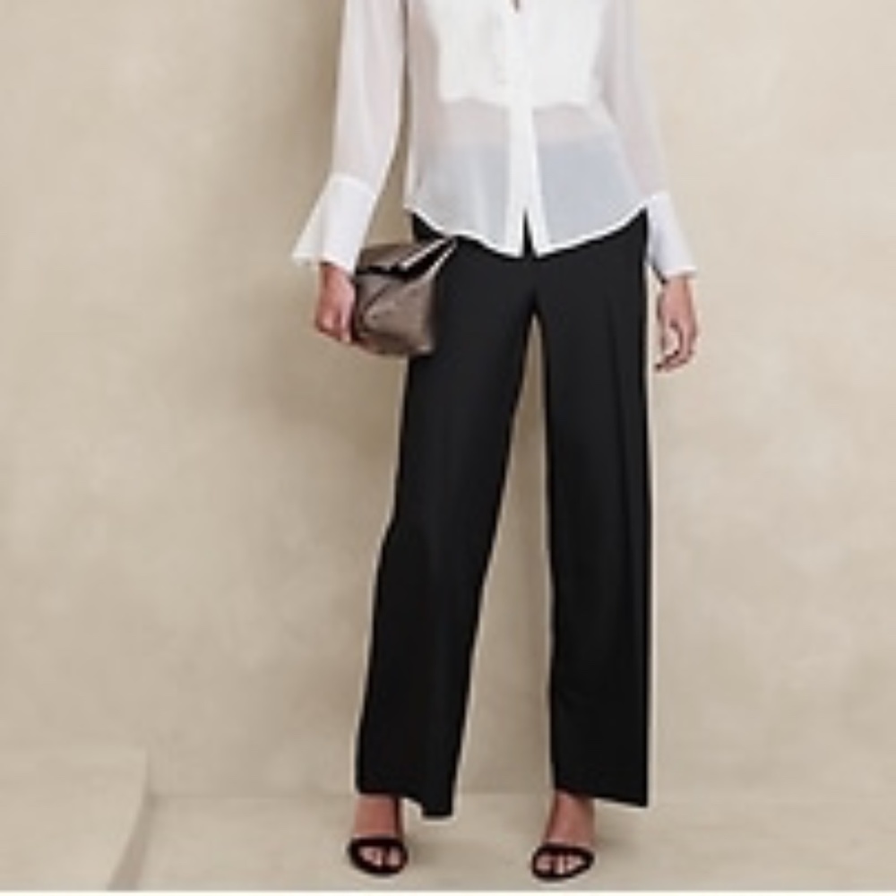 Banana Republic Sculpted Wide Leg Trousers - 14 Petite NWT